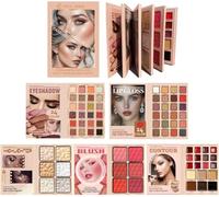 5-Layer Book-Style Foldable Makeup Gift Set, 24 Eyeshadow, 24 Lip Gloss, 6 Blusher, 18 Contour, 6 Highlighter, 78 Colors Makeup Palette Set, Highly Pigmented Long Lasting All In One Make Up Pallets