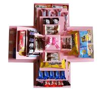 5-Layer Creative Explosion Gift Box with Ribbon, DIY Surprise Box for Birthdays, Anniversaries, Valentine's Day, Unique Handmade Gift (Pink)