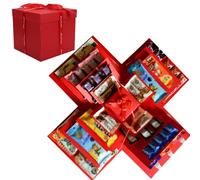 5-Layer Creative Explosion Gift Box with Ribbon, DIY Surprise Box for Birthdays, Anniversaries, Valentine's Day, Unique Handmade Gift (Red)