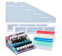 5 Layer Display Organizer - Silicone Nail Polish & Lipstick Makeup Rack - Epoxy Resin Casting Mould - Jewelry Pigment & Essential Oils Storage Holder - DIY Resin Crafts & Home Decor Gift