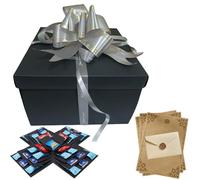 5 Layer DIY Explosion Gift Box Kit with Envelope Ribbon,Tape and Creative Surprise Photo Album Box for Birthday, Anniversary, Valentine's Day, Christmas Gifts (Black)