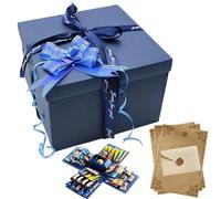 5 Layer DIY Explosion Gift Box Kit with Envelope Ribbon,Tape and Creative Surprise Photo Album Box for Birthday, Anniversary, Valentine's Day, Christmas Gifts (Blue)