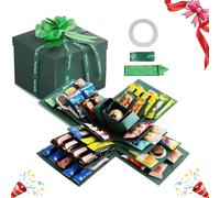 5 layer explosion gift box,explosion gift box chocolate,wedding candy boxs, christmas surprise giftbox explosion,Surprise Boxes with Bow Ribbon,Creative Surprise Container for Anniversary Festival-E