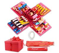 5 Layer Explosion Gift Box, Large Surprise Gift Box Explosion, Valentine's Day Exploding Boxes, DIY Exploding Gift Case for Valentine's Day, Birthday, Wedding, Anniversary with Wape and Ribbon
