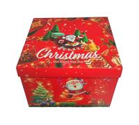 5 Layer Explosion Gift Box, Snack Explosion Box, Scrapbooking Gift Explosion Boxes, Surprise Boxes with Bow Ribbon, Creative Surprise Container for Anniversary Record Memories (Red)