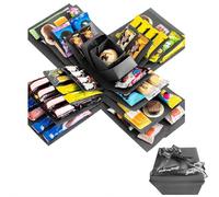 5-Layer Explosion Gift Box, Surprise Snack Explosion Box with Tape and Ribbon, Creative DIY Surprise Photo Memory Boxes for Christmas Anniversary Birthday (black 1pcs)