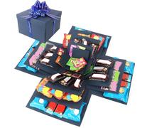 5 Layer Explosion Gift Box, Surprise Snack Explosion Box with Tape and Ribbon, DlY Explosion Surprise Box for Valentine's Day Anniversary Wedding Birthday Record Memories