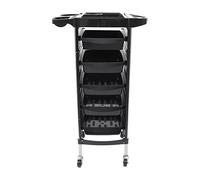 5 Layer Hairdressing Trolley With Universal Wheels and Multi-Functional Tray, Hair Salon Work Cart, Load 8kg, 52.5 * 37 * 90cm, Black