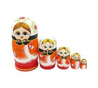 5 Layer Handpainted Russian Matryoshka Nesting Doll Wooden Stacking Toy for Kids Educational Cultural Art Collection Hand Painted Matryoshka Doll