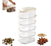 5-Layer Sealed Spice Storage Box, Stackable Spice Organizer, Clear Airtight Seasoning Box with Lid, Cereal Containers with Easy Lock Lids for Kitchen Pantry Organization (White)