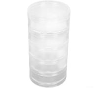 5 Layer Transparent Plastic Stackable Storage Jars with Compartments for Jewelry Beads Buttons Watch Parts Screws Stems(5 * 12.9cm)