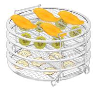 5 Layers Air Fryer Rack Compatible with Foodi 6.5Qt & 8Qt Stainless Steel Dehydrator Racks Stackable Air Fryer Accessories Dehydrator Rack Grill for Air Fryer Oven
