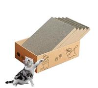 5 Layers Design Cat Scratching Pad, Cat Scratching Board with Box, Scratcher, Larger-Sized Durable and Reversible Cardboard Pad for Rest and Play