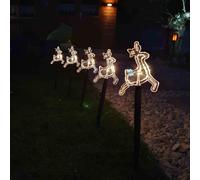 5 Led-Leuchtstäbe Reindeer Warm White Timer Christmas Decorations Light Spit