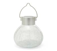 5-LED Solar Lantern, Antique-Finish Glass Solar Garden lamp. Decorative Glass jar for Parties, terraces, Balconies, and Gardens. Assorted Colors.