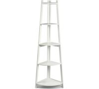 5 Level Corner Ladder Shelf Bookcase Display Bookshelf Unit White Grey Shelving White