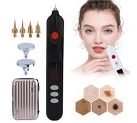 5 Levels Plasma Pen Anti-Wrinkle Tattoo Mole Removal Micro Machine Skin Tag Freckle Wart Dark Spot Remover for Home and Beauty Salon, LCD Screen Display, 3 Model Head Needle,Black