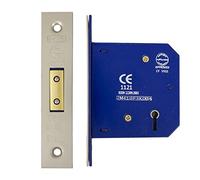 5 Lever Dead Lock Fire Rated BS Standard CE Fire Rated 75 mm Satin Nickel