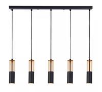 5 Light Bar Pendant Ceiling Light Black Amber GU10 Kitchen Island Adjustable