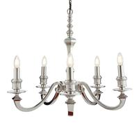 Loops 5 Light Chandelier Pendant POLISHED ALUMINIUM Ceiling Hanging Candelabra Lamp Loops Multicolor