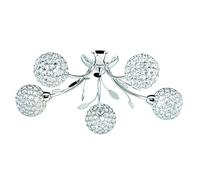 Searchlight 5-Arm Ceiling Light Glass and Chrome Metal Finish. Ref. 6575-5cc, 35W