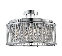 Searchlight 8335-5CC Elise 5 Light Ceiling Pendant Light in Chrome with Crystal Droplets