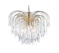 5 Light Gold Plated Waterfall Crystal Chandelier