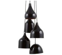 Beliani 5 Light Metal Pendant Lamp Black Savio