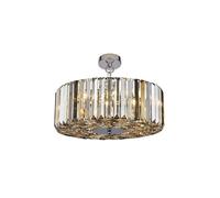5 Lights Ceiling Fitting Pendant Light with Amber Smoke and Clear Crystal Shade