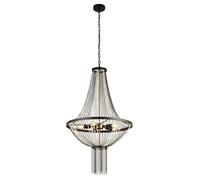 Searchlight Baguette pendant light, black/brass, glass, E14, 162 cm