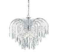 Shower Crystal Chandelier 5 Light Cut Chrome Frame