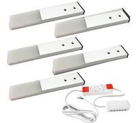 (5 Lights & Driver) Aluminium Under / Over Cabinet Kitchen Light & Driver Kit - Natural White LED