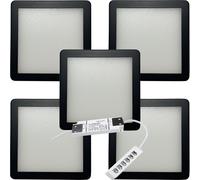 Loops 5x MATT BLACK Ultra-Slim Square Under Cabinet Kitchen Light & Driver Kit - Natural White Diffused LED Loops Black