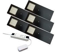 (5 Lights & Drivier) MATT BLACK Slim Under Cabinet Kitchen Light & Driver Kit - Natural White LED