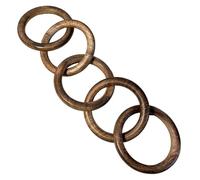 5-Link Wooden Decorative Chain - Handcrafted Rustic Home Décor, Natural Wood Chain Links for Shelf, Wall, and Table Display