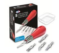 5 Lino Cutters & Handle Set | 5 Different Style Cutters | Sturdy Handle | - by Zieler