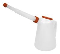 5 Litre Oil Container with Red Lid & Flexible Spout - Screw Cap - Polyethylene