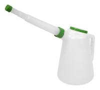 5 Litre Polyethylene Oil Container With Flexible Spout And Green Screw Cap
