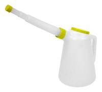 5 Litre Polyethylene Oil Container With Flexible Spout And Lime Screw Cap