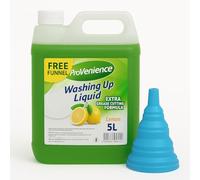 5 Litre Professional Grade Washing Up Liquid Refill with a Funnel| Provenience® | Lemon Scent | Tough on Grease and Grime | Skin Sensitive | Comes with a Silicone Funnel