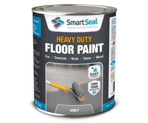(5 Litres) SmartSeal Heavy Duty Floor Paint GREY - Premium Protection for High Traffic Areas, Anti-Slip Finish, Concrete Brick, Stone and Wood