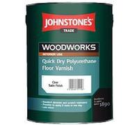 5 LTR JOHNSTONE'S WOODWORKS WATER BASED POLYURETHANE FLOOR VARNISH CLEAR SATIN