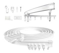 5 m Ceiling Curtain Track，Curved Rail with Silent Casters,Bendable Curtain Track Ceiling Curtain Rail Bay Window Curtain Rail for Shower Corner Caravan-white