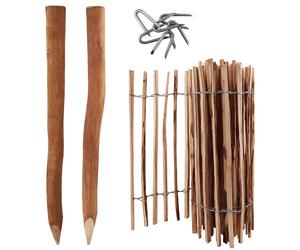 5 m Complete Set Picket fence 100 cm high Slat set width 4-6 cm with 5 Wooden po