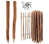 5 m Complete Set Picket fence 80 cm high Slat set width 4-6 cm with 5 Wooden pos