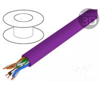 DIGITUS 500 m Cat 6 Network Cable - U-UTP Simplex - BauPVO Dca - LSZH Halogen Free - 250 MHz Copper AWG 23/1 - PoE+ Compatible - LAN Cable Installation Cable Ethernet Cable - Purple