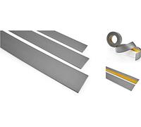 5 M Flat Self-Adhesive Door Window Architrave PVC Cover Strip Masking Trim TMW Profiles (50 mm (1.96 in), Silver)