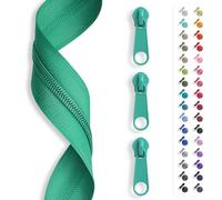 5 m zip endless, spiral 3 mm + 15 sliders/zip, 32 colours, sold by the metre. mint