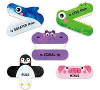 5 Magnetic Math Signs, Math Symbols Greater Than/Less Than/Equal To/Minus/Plus Math Demonstration Tool Teacher School Classroom Supplies, Numeric Relationship Understanding and Math Problem Solving