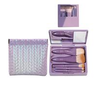 5 Makeup Brushes And 1 Mini Storage Bag, Makeup Brush Set With Mirror, Beauty Tools, Portable Makeup Brushes, Travel Supplies